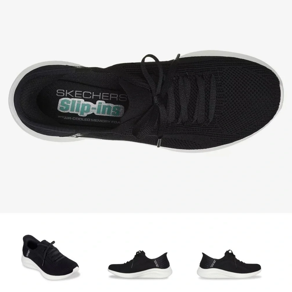 Skechers Hands Free Slip-Ins Ultra Flex 3.0 Brilliant Path Sneaker in Black Sz 6